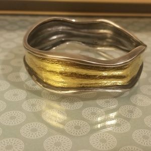 Premier Designs Gold And Silver Wave Bangle